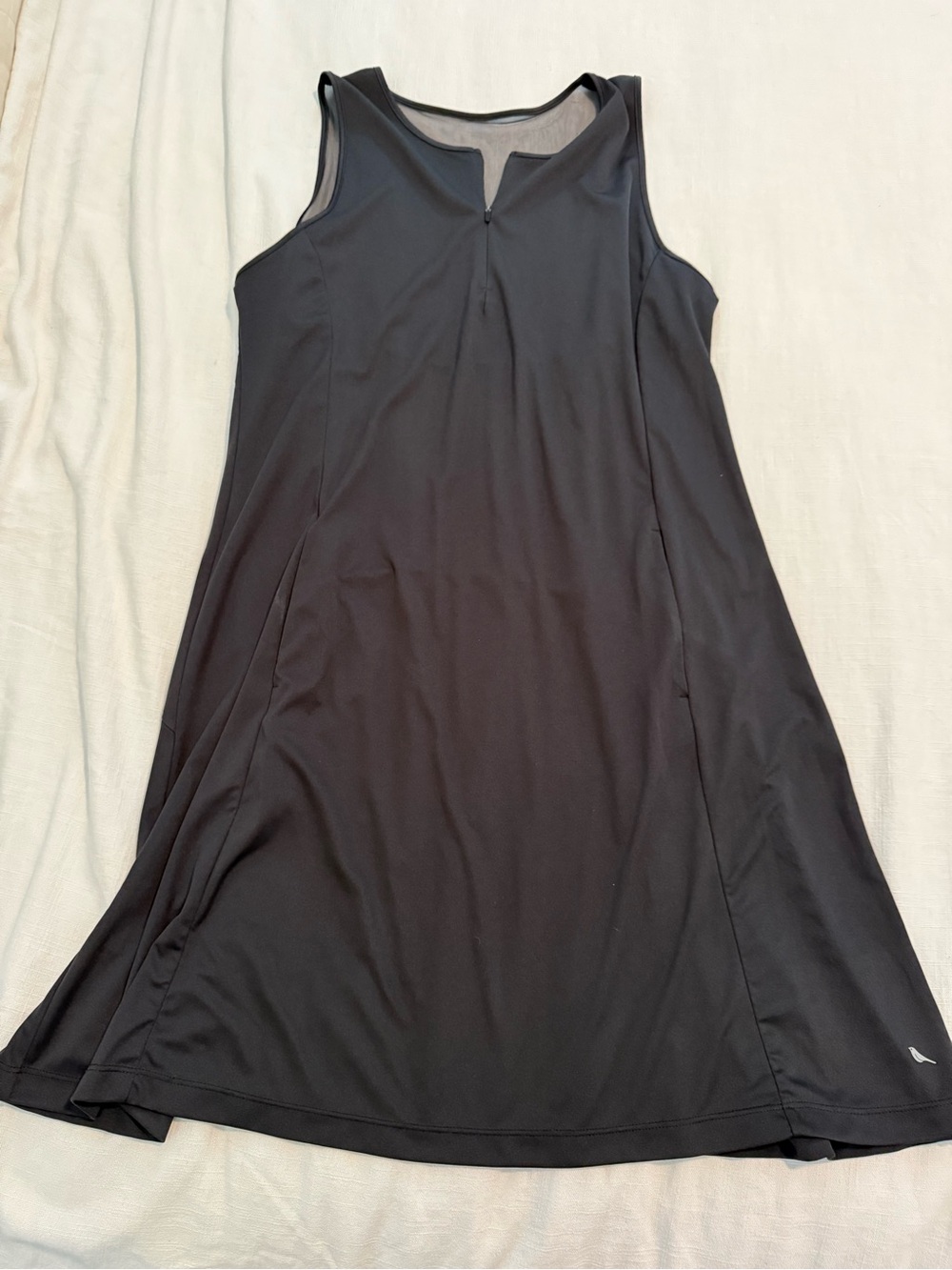 18 Birdies Black Sleeveless 1/4 Zip Pockets Golf Pickleball Tennis Dress XL
